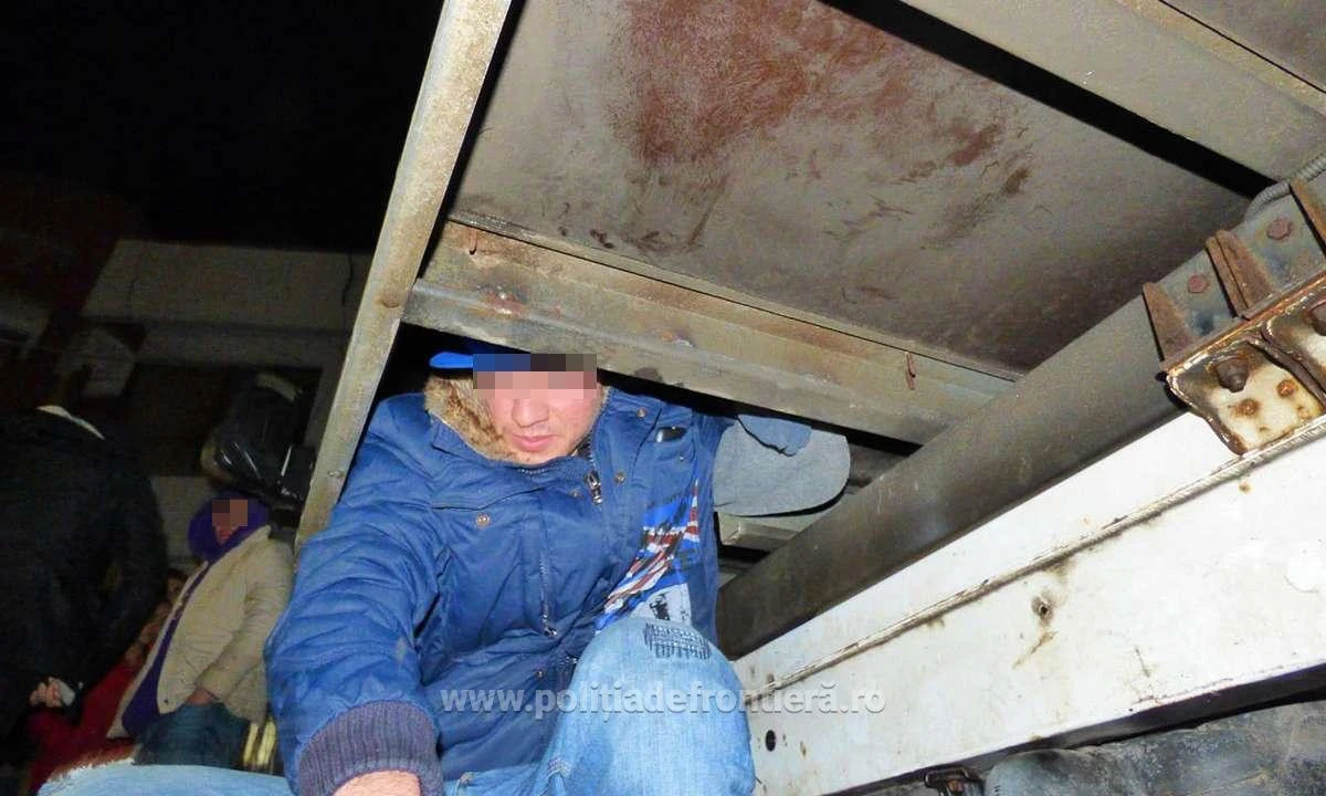 14 cetățeni străini au încercat să treacă granița ascunși într-un automarfar