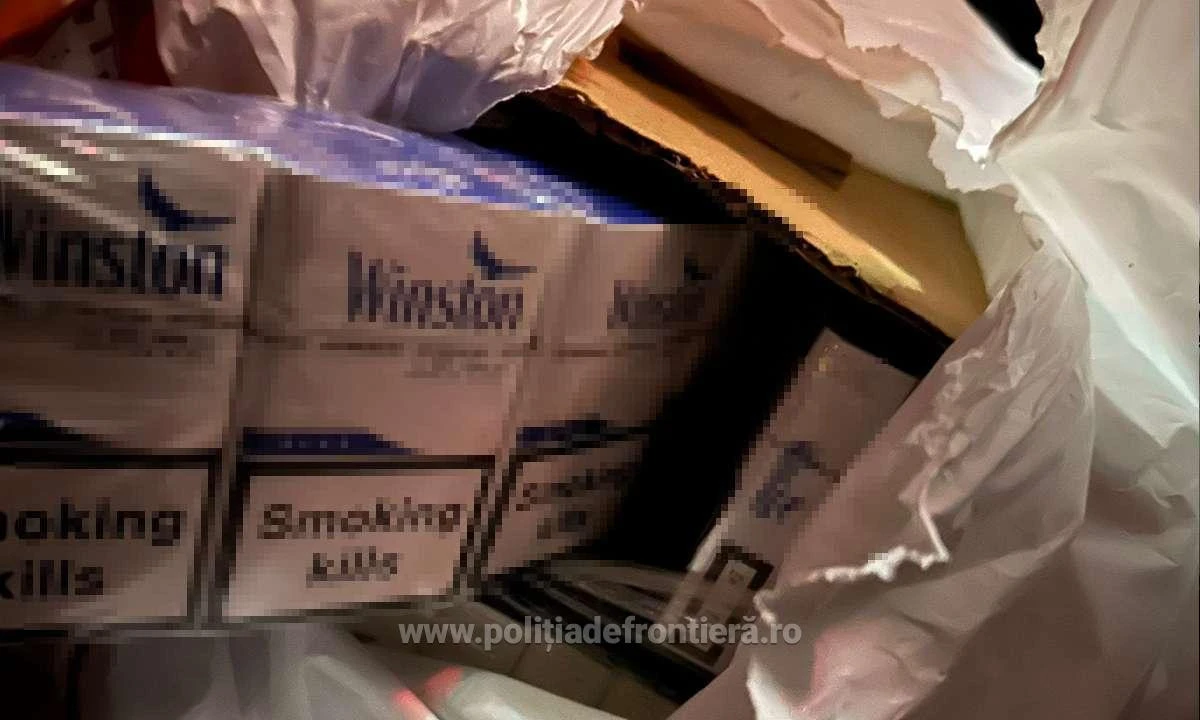 2.000 pachete de țigări de contrabandă, descoperite într-un autocar la P.T.F. Nădlac II