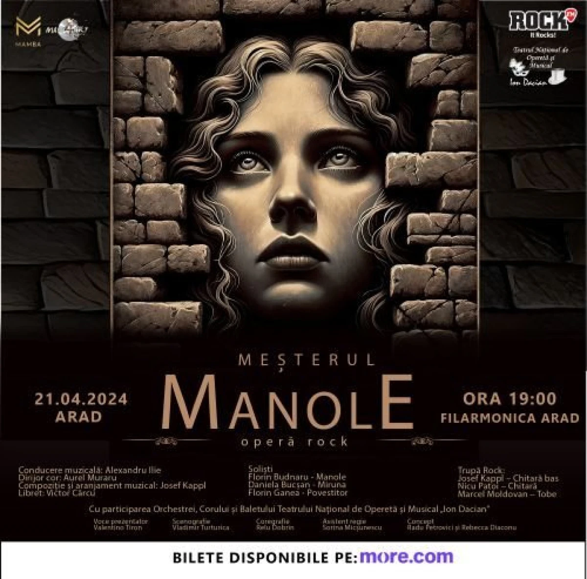 21 aprilie la Arad: Super-producția operei rock Meșterul Manole vine în oraș pentru o singură noapte, în cadrul turneului național