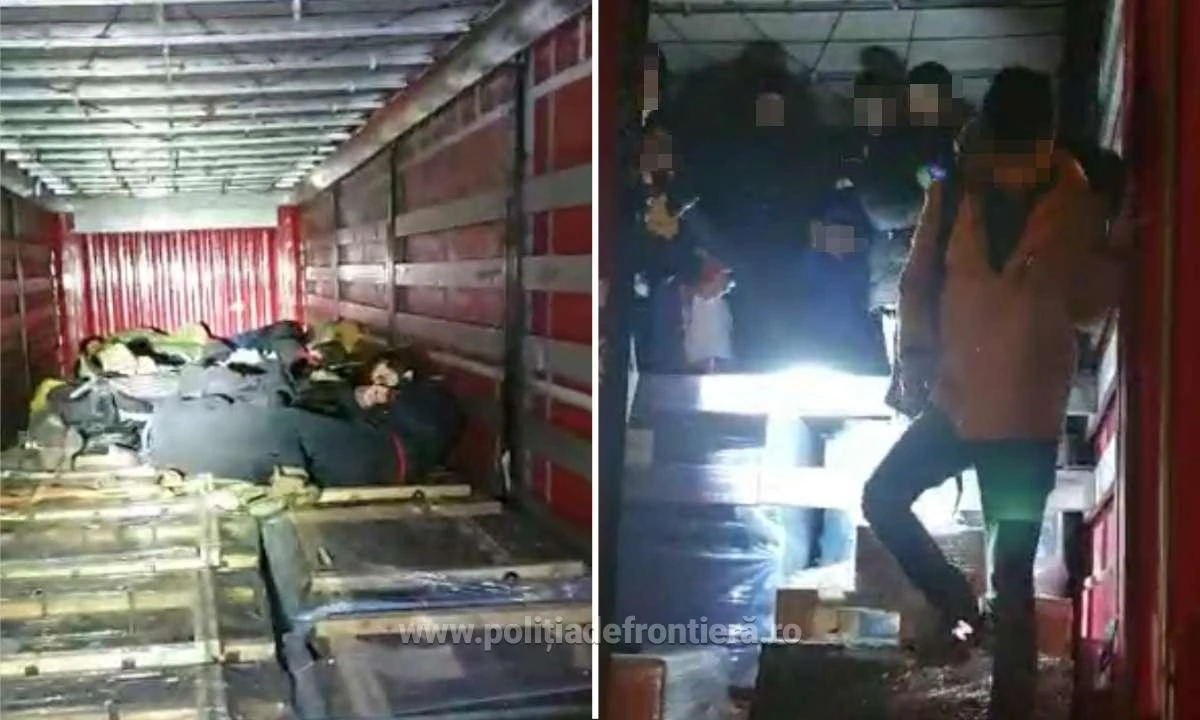 21 de cetăţeni din Irak, Egipt și Siria, ascunşi  într-un camion încărcat cu piese auto, depistați la Nădlac II