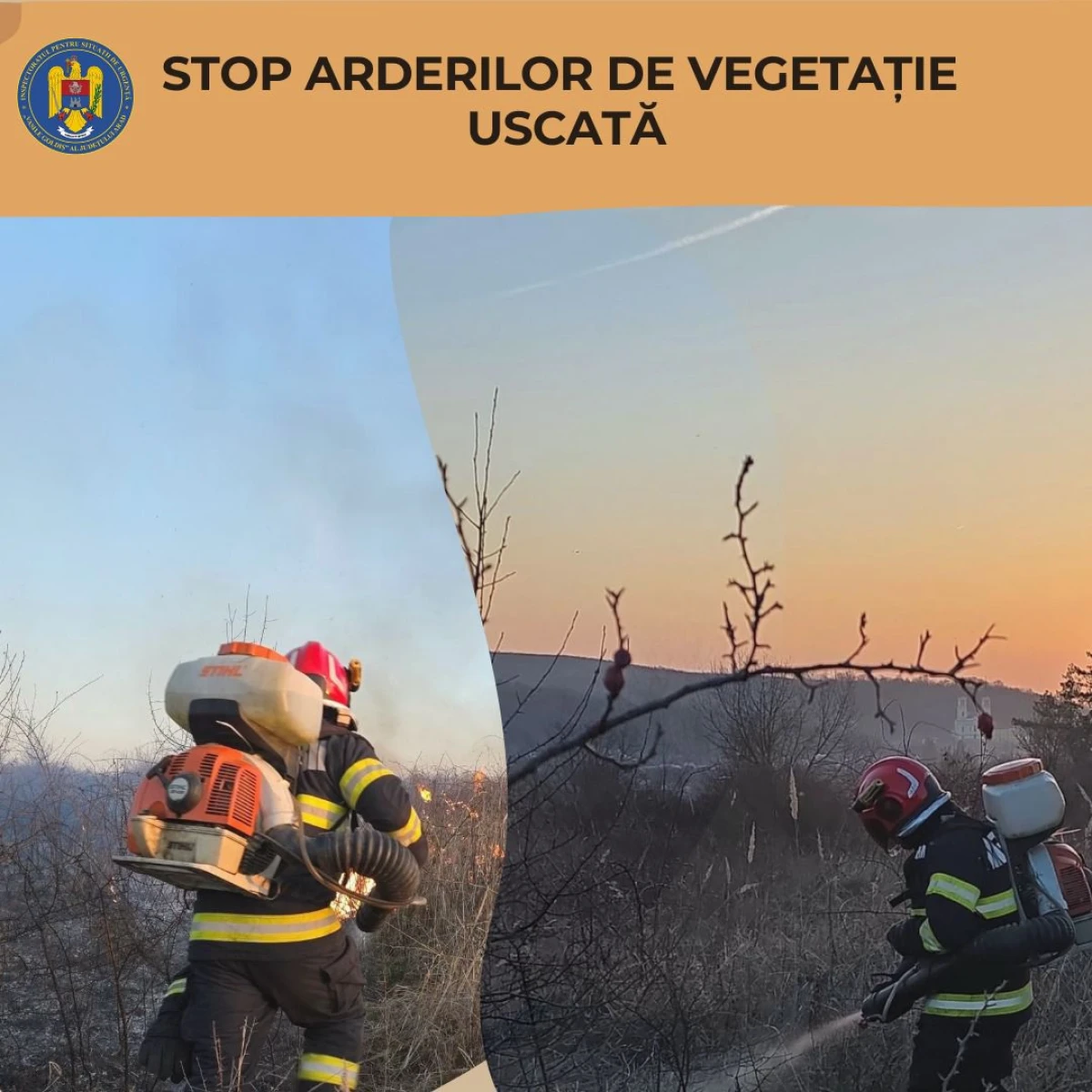 36 de incendii de vegetație uscată în Arad, în doar două săptămâni. Pompierii avertizează: arderea este strict interzisă