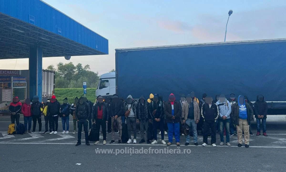 51 de migranți, ascunși în două mijloace de transport, depistați la P.T.F. Nădlac II