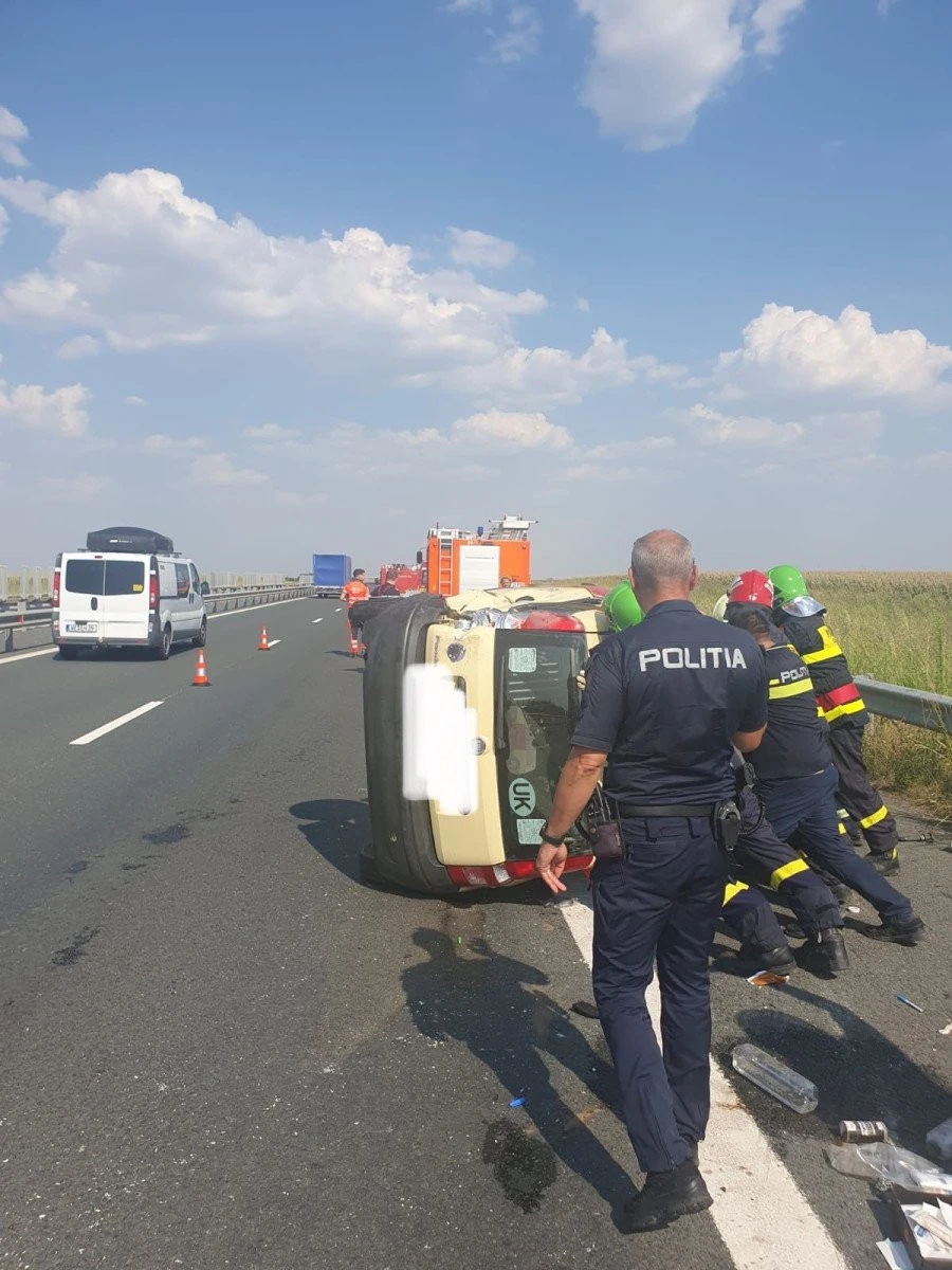Accident pe autostrada Arad-Nădlac. Circulația se desfășoară pe o singură bandă