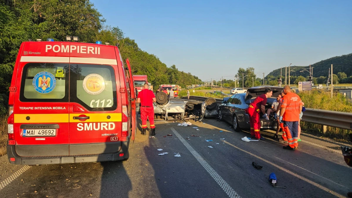 Accident rutier grav la intrarea în Lipova: trei autoturisme implicate, o persoană încarcerată