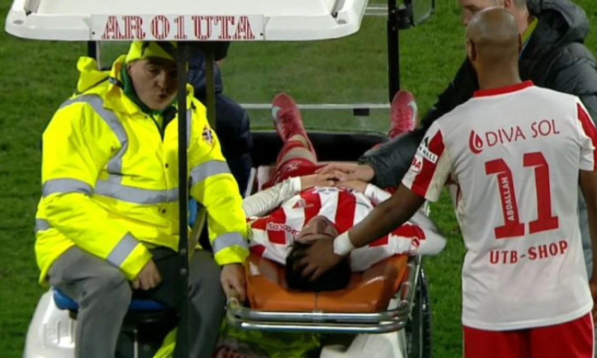 Accidentare horror în UTA - FCSB! Tânărul Matei a fost scos pe targă