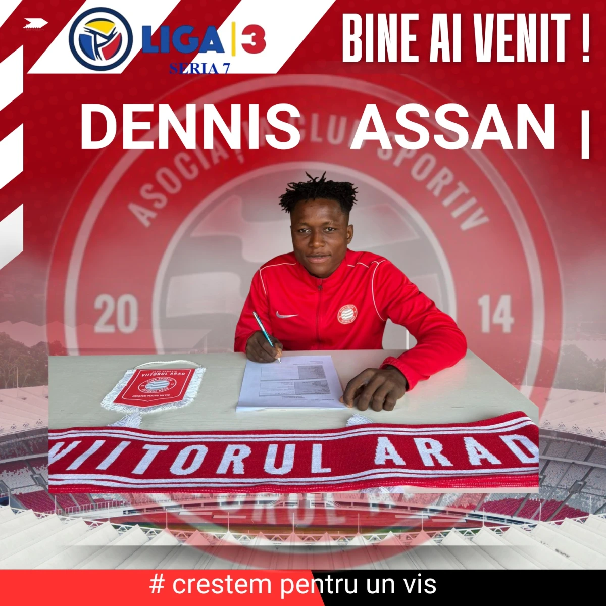ACS Viitorul Arad a transferat un mijlocaș ofensiv din Ghana