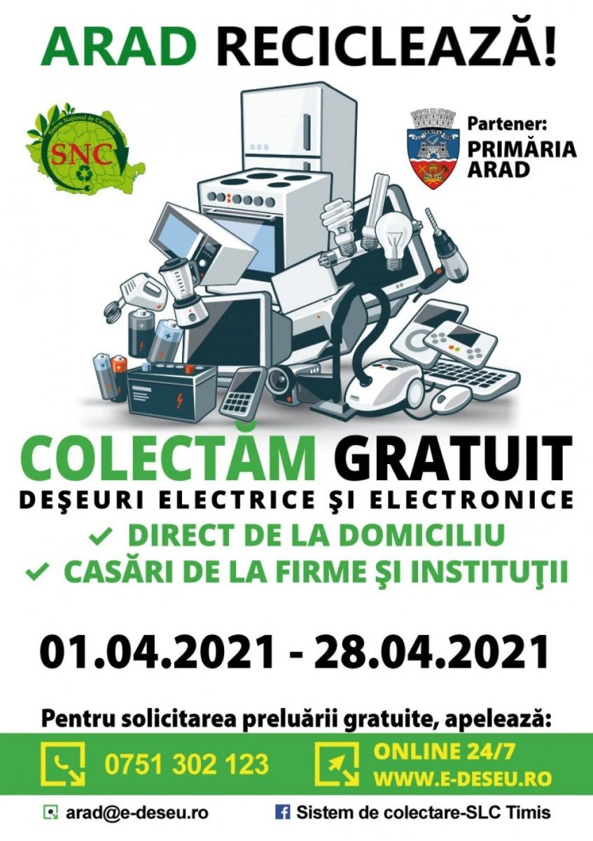 Acțiune specială de colectare a deșeurilor electrice, în municipiul Arad