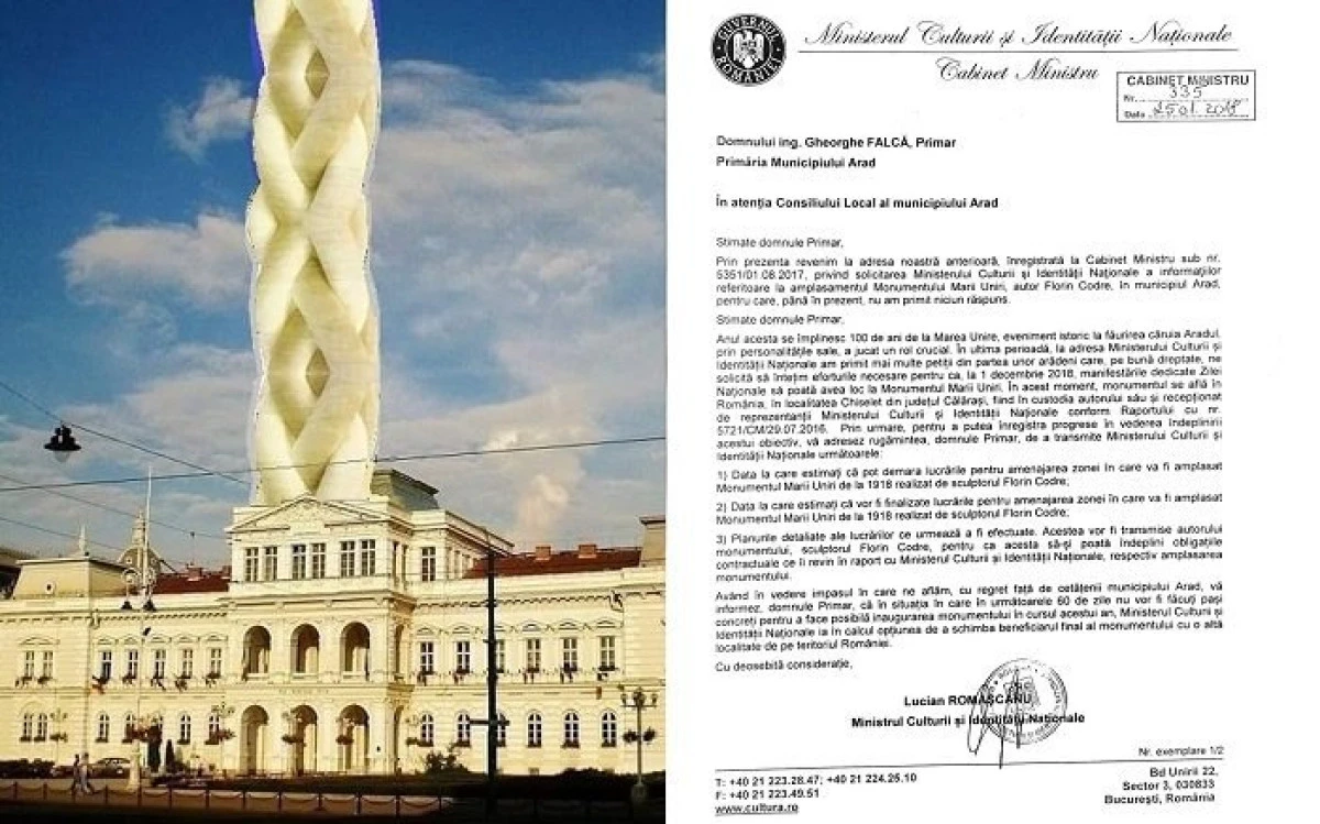 Adrian Todor: „Aradul riscă să rămână fără monumentul Marii Uniri“