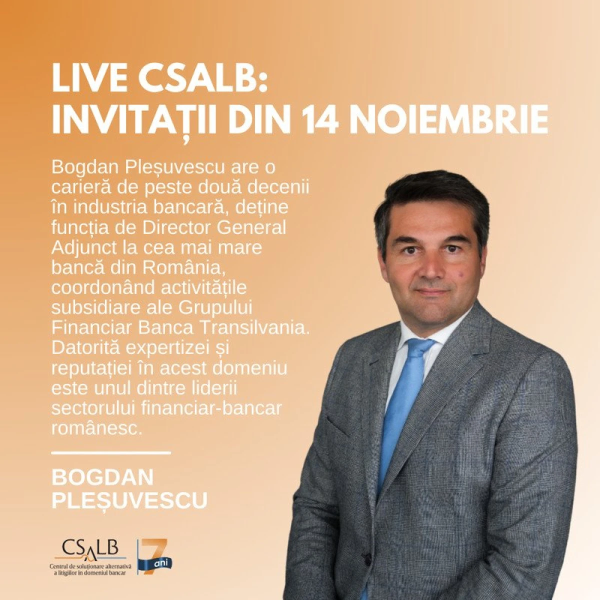 Ai întrebări pentru Banca Transilvania și conciliatorul CSALB? Pune-le în direct, pe 14 noiembrie de la ora 16.00!