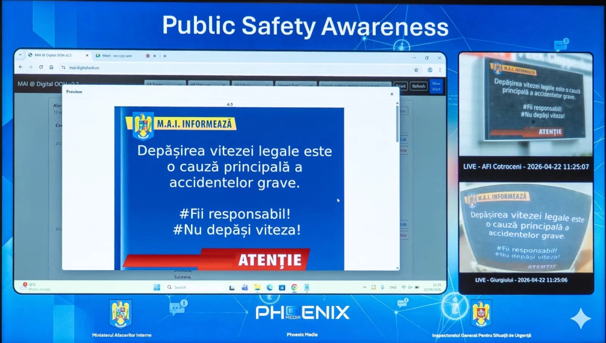 Alertele RO-Alert vor apărea pe panourile digitale din Arad. Sistem nou de informare în timp real