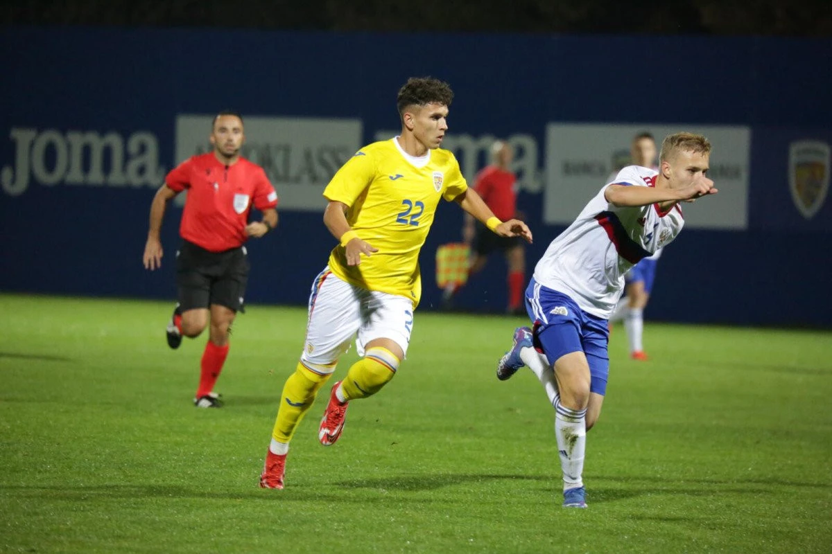 Alex Melniciuc, fotbalist crescut de Viitorul Arad, a marcat în victoria României U18