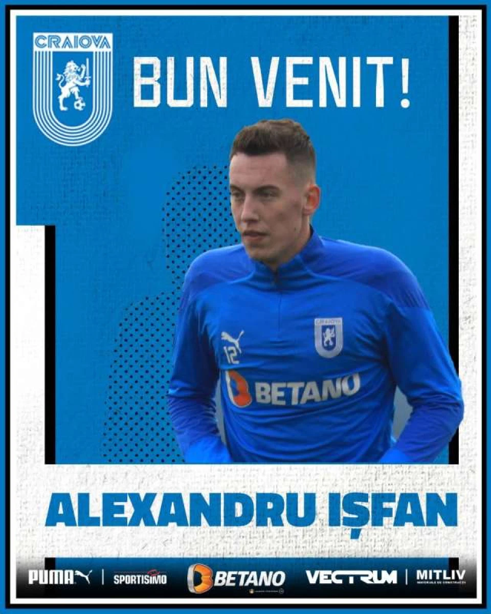 Alexandru Işfan a semnat un contract pe trei ani şi jumătate cu Universitatea Craiova