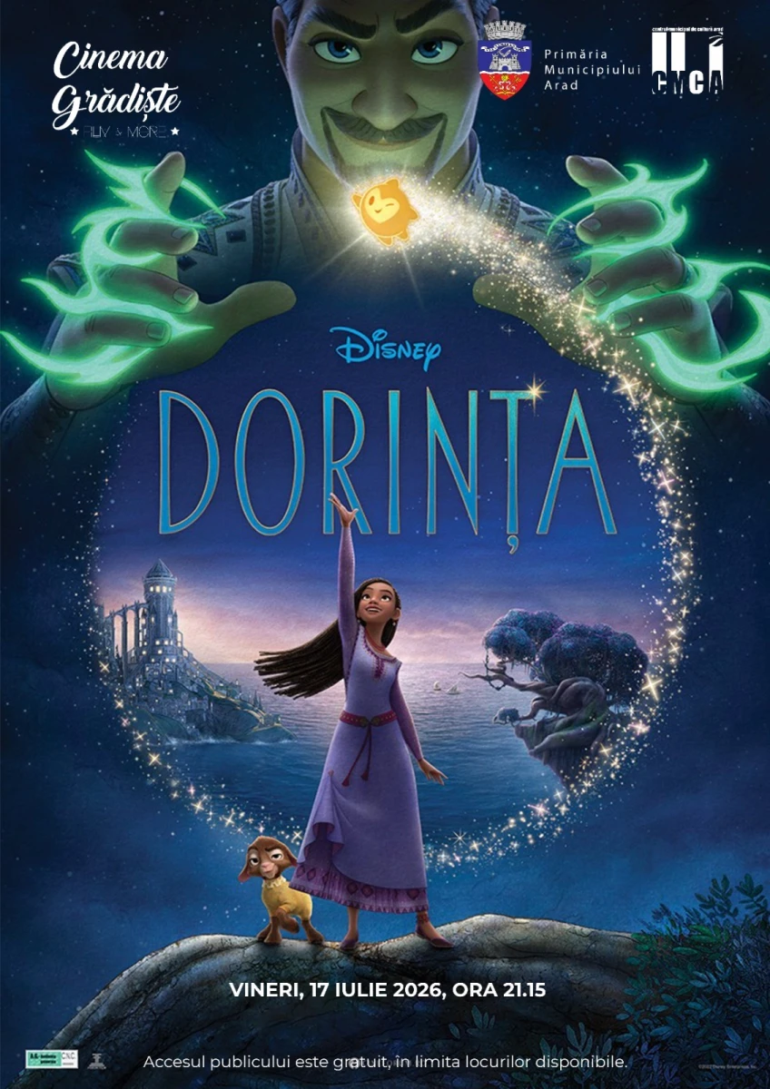 Animația „Dorința”, proiectată în grădina de vară a Cinematografului din Grădiște