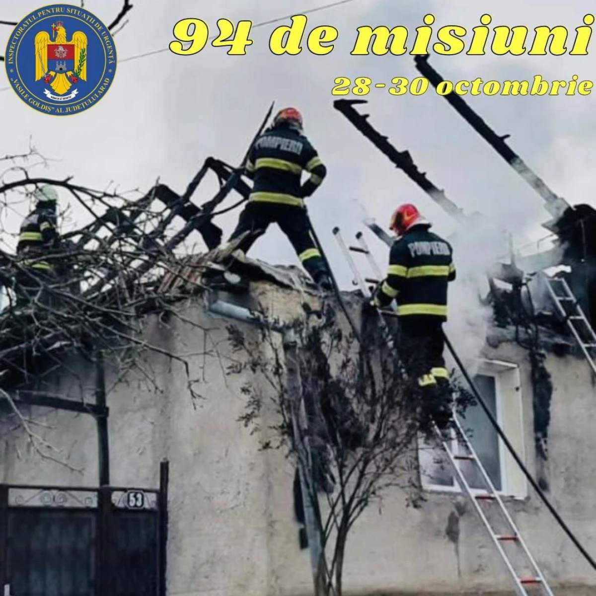 Aproape o sută de intervenții ale echipajelor de salvatori de la ISU Arad, într-o săptămână