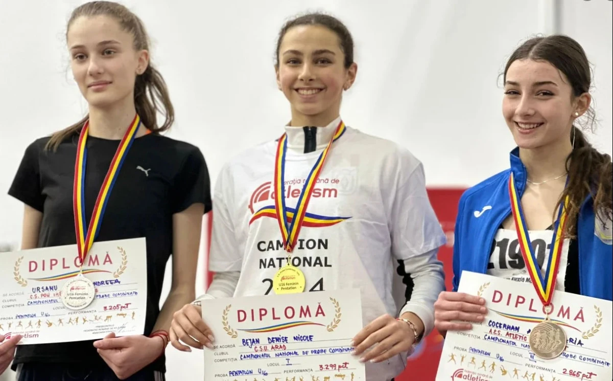 Arădeanca Denise Bejan și-a apărat titlul național la pentathlon, atleții masters rămân în top!