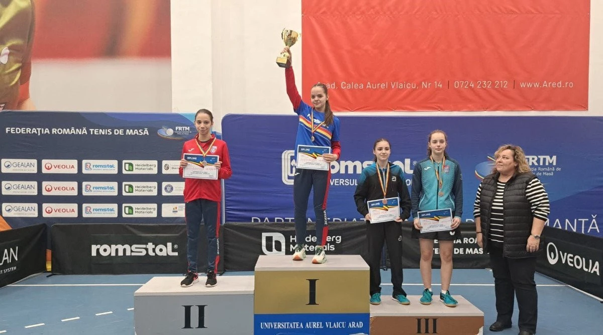 Arădeanca Maya Madar a luat bronzul național al categoriei sub 15 ani, la tenis de masă (FOTO)