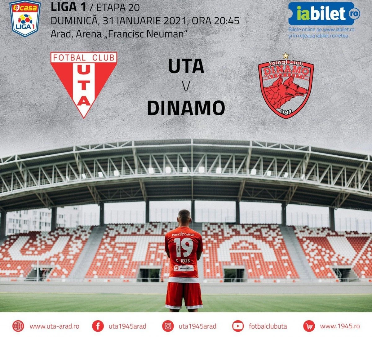 Arădenii îşi pot procura bilete virtuale la UTA – Dinamo. Fanii "câinilor roşii", specialişti în sold out!
