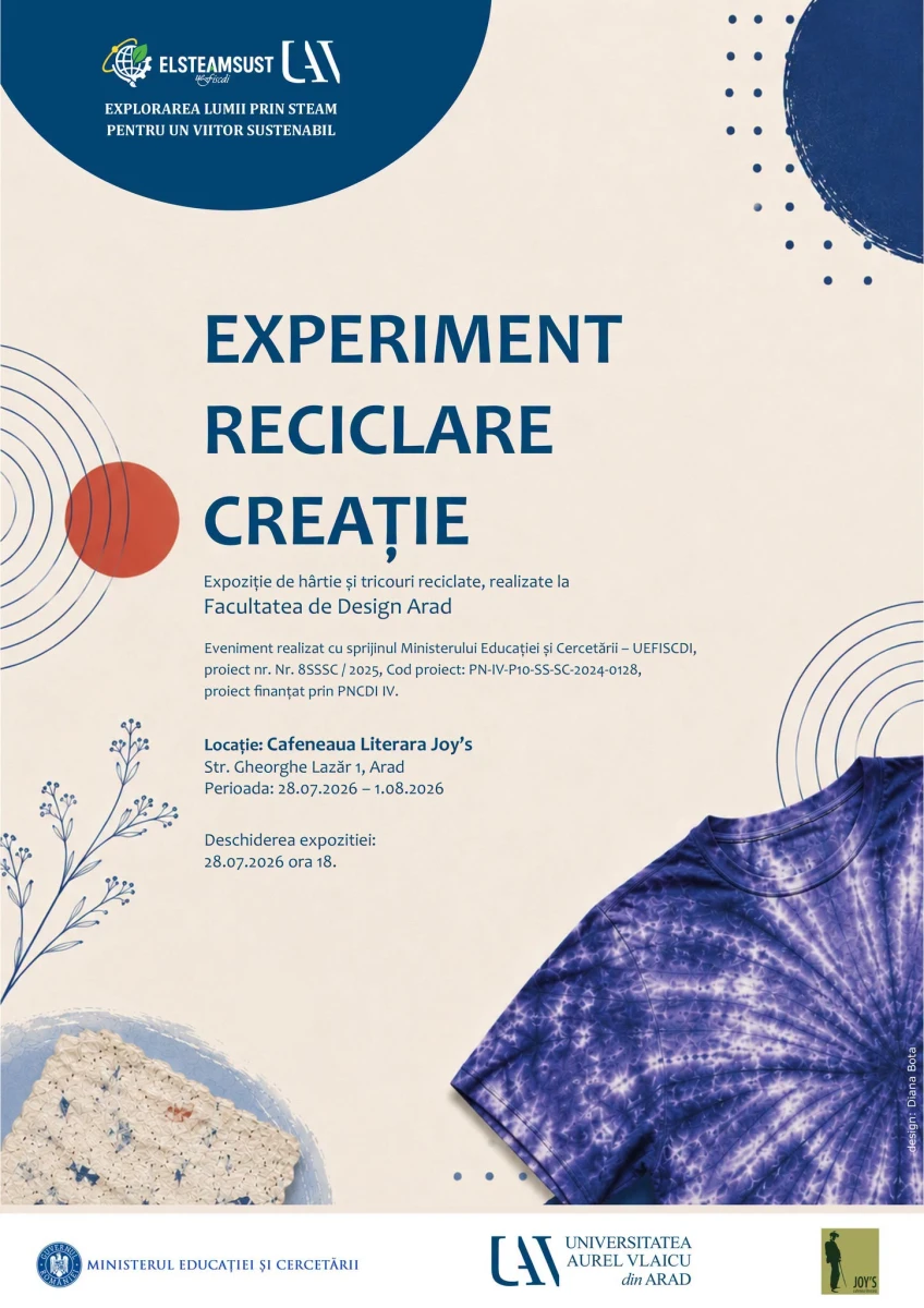 Ateliere de artă și design dedicate sustenabilității, organizate de UAV Arad