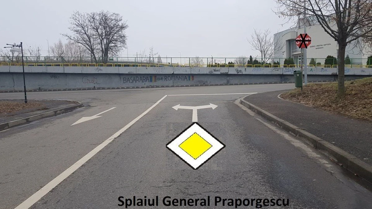 Atenție, șoferi! Schimbare de prioritate la intersecţia Splaiului General Praporgescu cu Strada Marcel Olinescu
