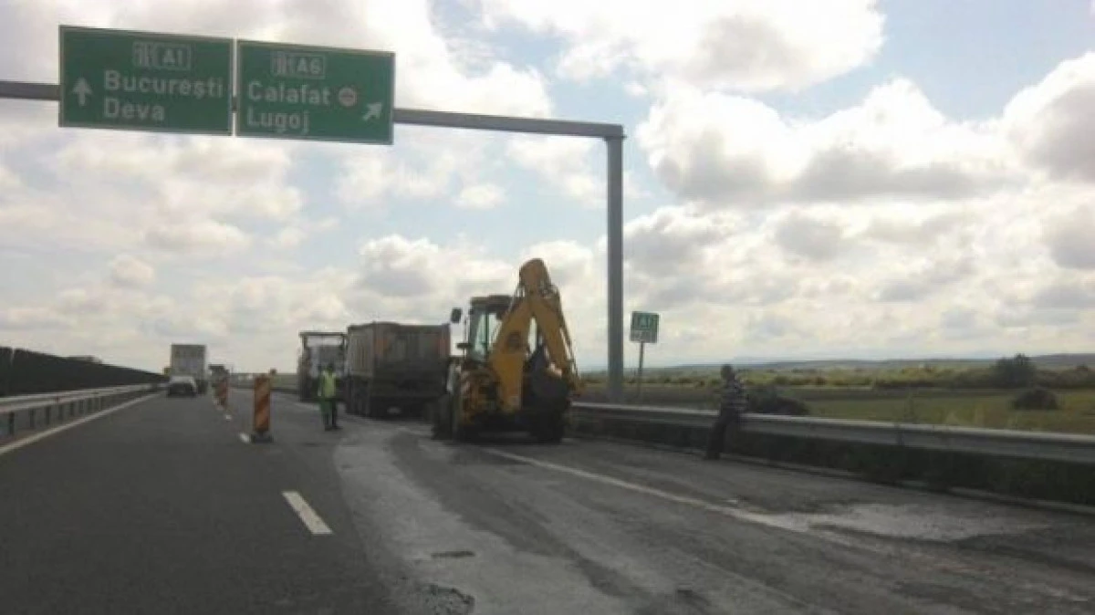 AUTOSTRADĂ NOUĂ, GROPI ȘI MAI NOI, PE TRONSONUL TIMIȘOARA-LUGOJ