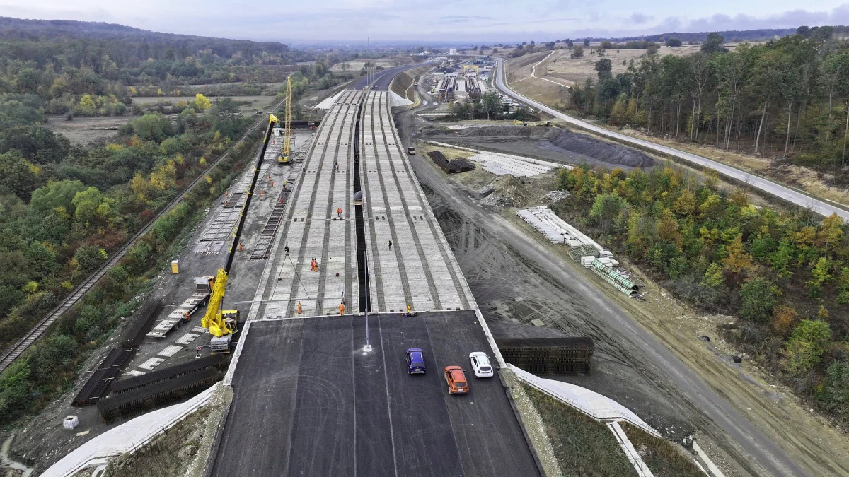 Avansează lucrările pe A1 Margina–Holdea. Structurile de pe șantier au ajuns la un progres de aproximativ 70%