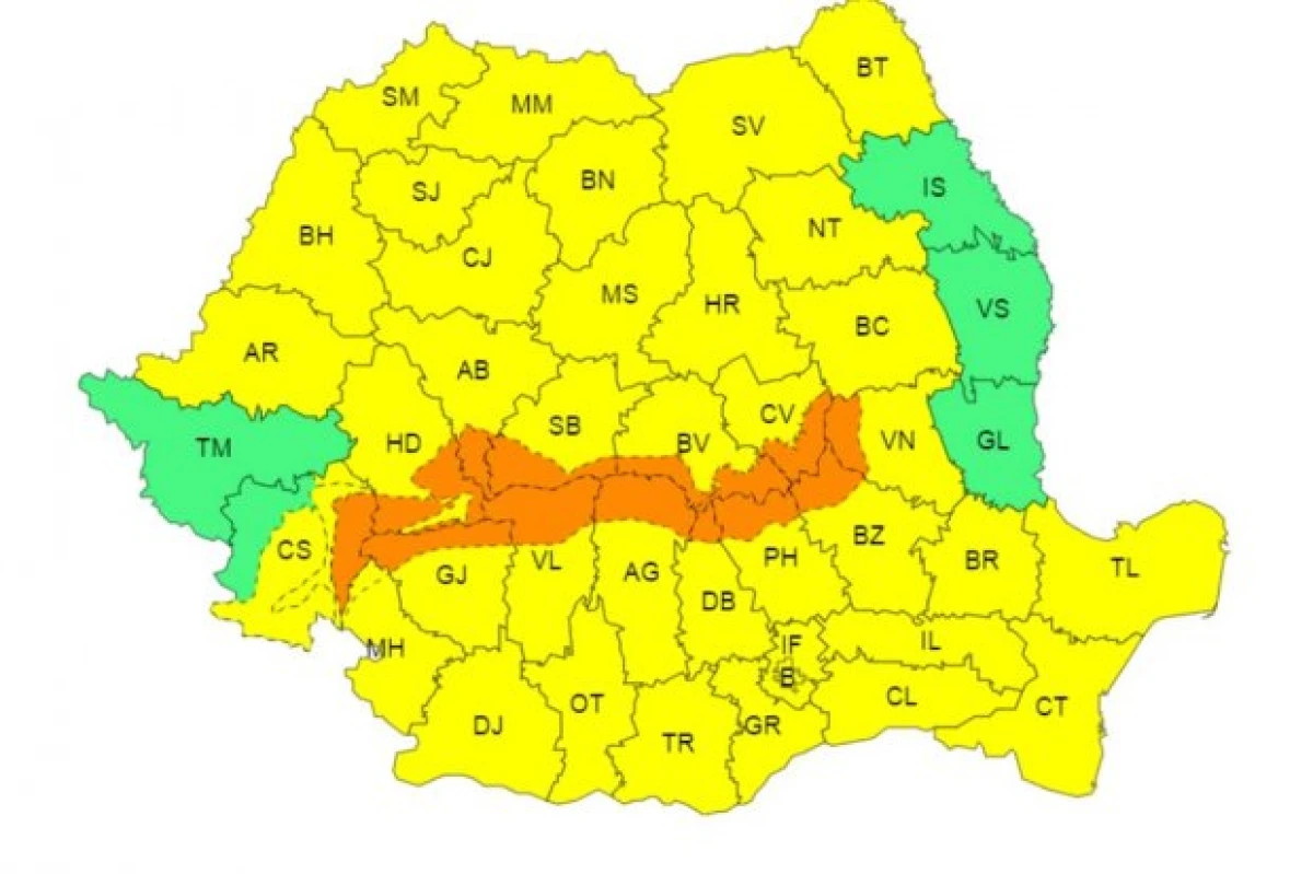 Avertizare meteo ANM: Cod galben de ninsori și viscol