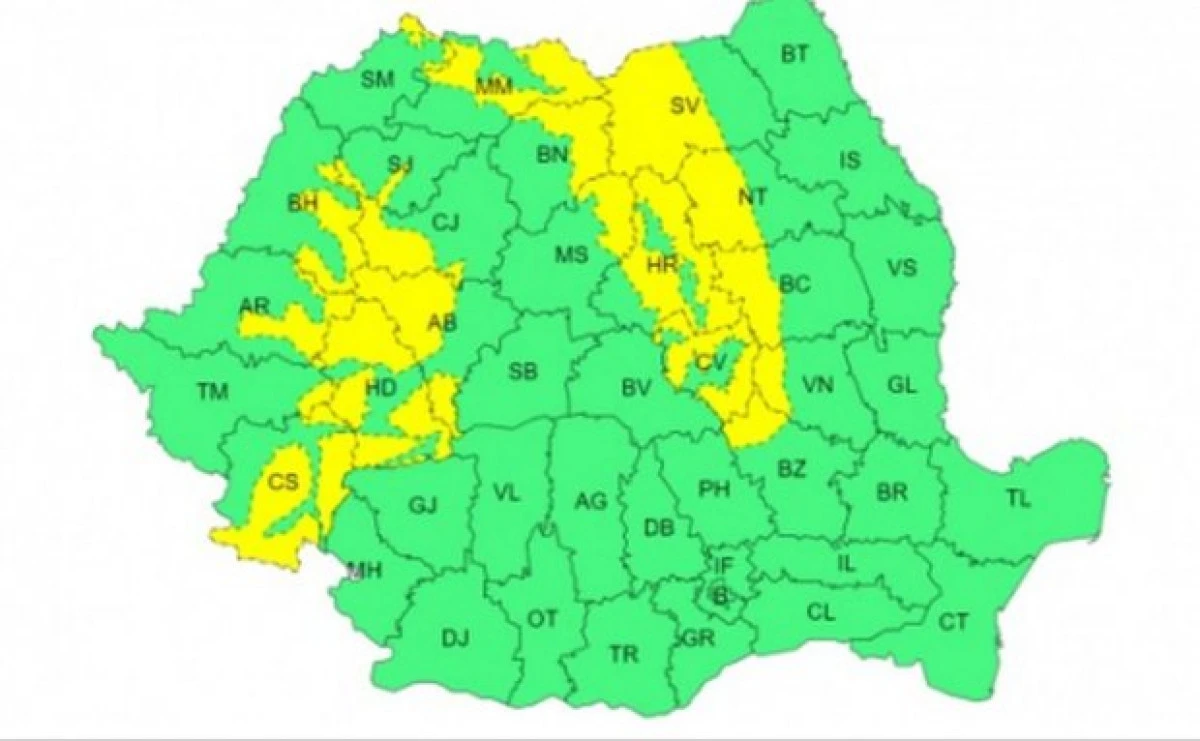 Avertizare meteo ANM de ninsori și viscol, pentru o parte a județului Arad