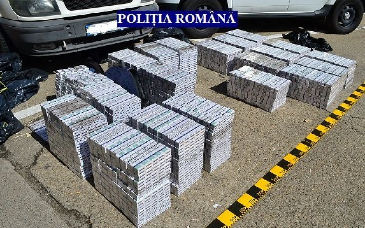 Bărbat de 30 de ani, reținut pentru contrabandă cu țigări. A fost prins în timp ce transporta 200.000 de țigarete