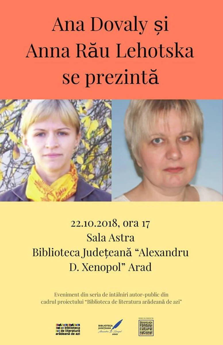 Biblioteca Județenă vă invită la o întâlnire cu scriitoarele Ana Dovaly și Anna Lehotska