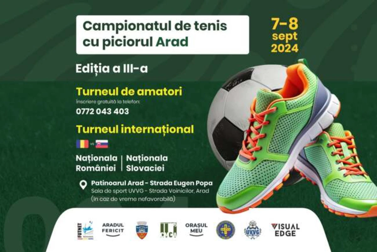 Campionat de tenis cu piciorul la Arad, în următorul weekend