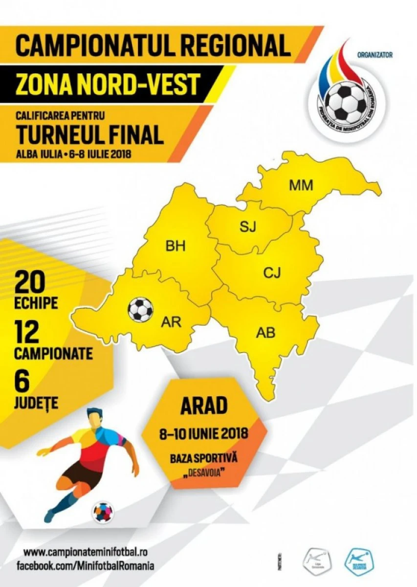 Campionat regional de minifotbal, în iunie, la Arad