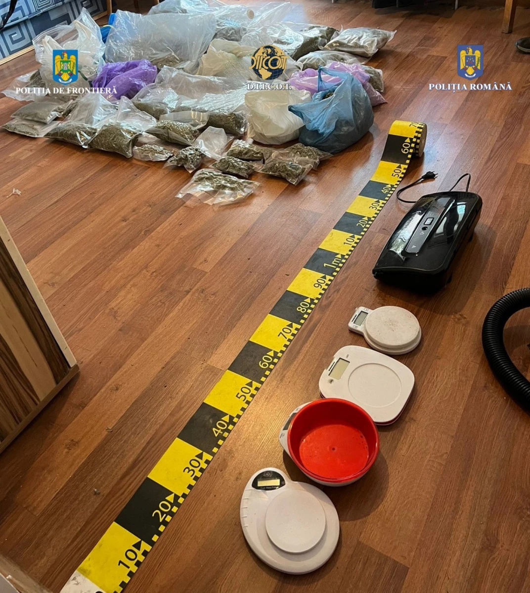 Captură record de droguri la Arad: aproape 30 de kilograme
