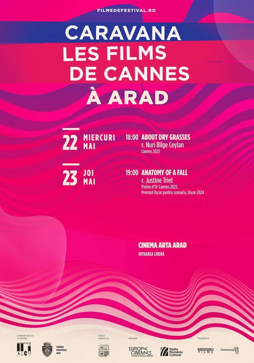 Caravana „Les films des Cannes à Arad“, ediția de primăvară și Ziua Filmului Românesc, la Cinematograful „Arta“