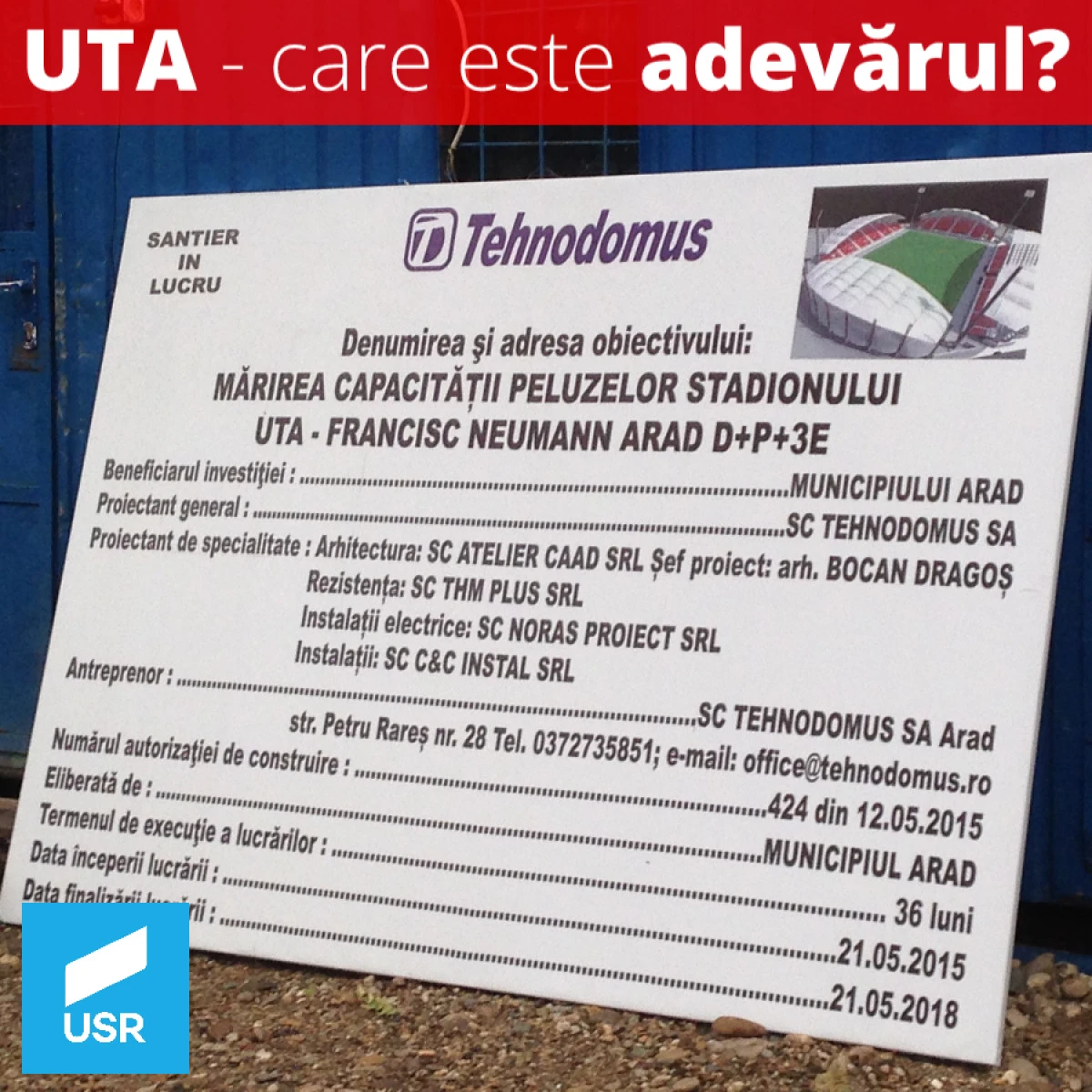 Care este adevărul privind stadionul UTA?