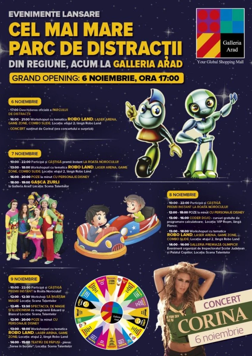 CEL MAI MARE PARC DE DISTRACTII DIN REGIUNE SE DESCHIDE LA GALLERIA ARAD