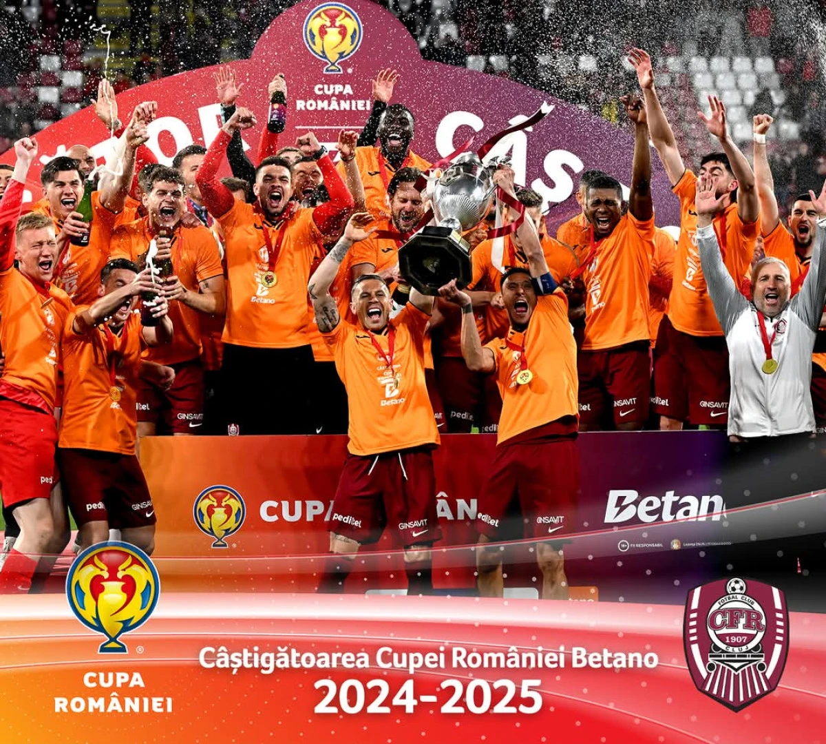 CFR Cluj a câștigat Cupa României, în finala de la Arad! Trupa lui Petrescu s-a impus în fața lui Hermannstadt