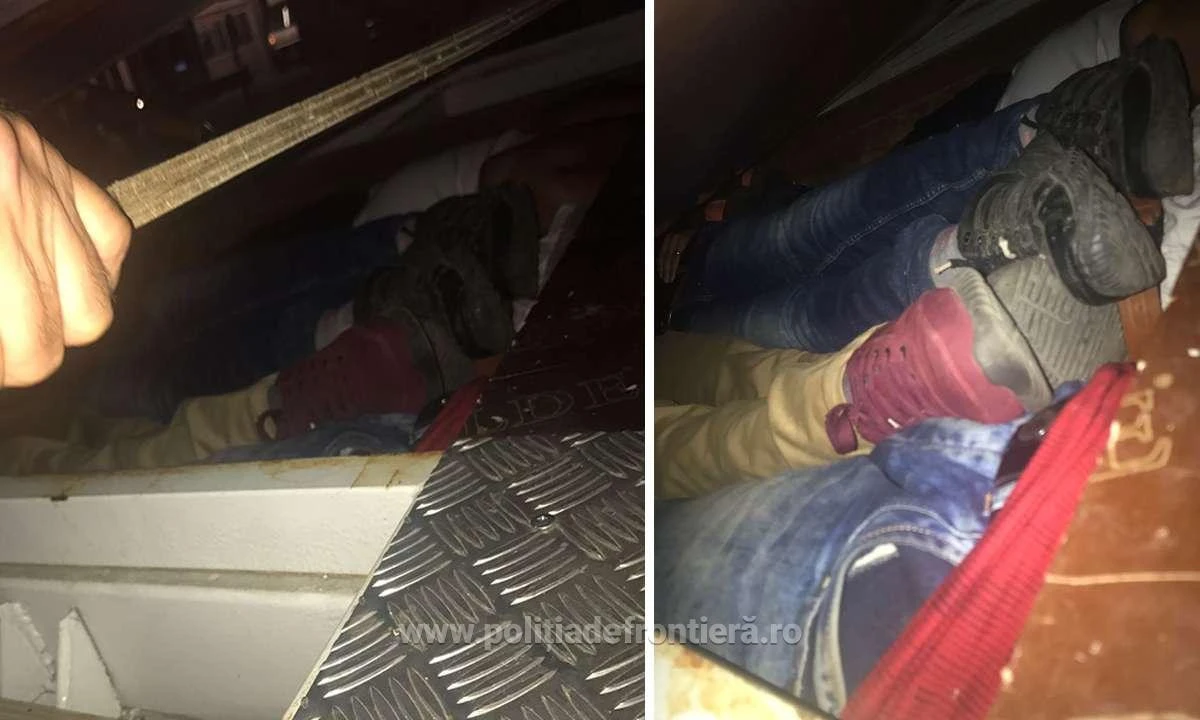 Cinci irakieni ascunși în podeaua falsă a unei platforme auto, prinși la frontieră