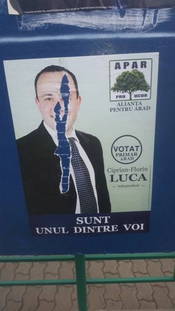 CIPRIAN LUCA: SUNT VICTIMA CELOR CARE DISTRUG AFIȘE ELECTORALE