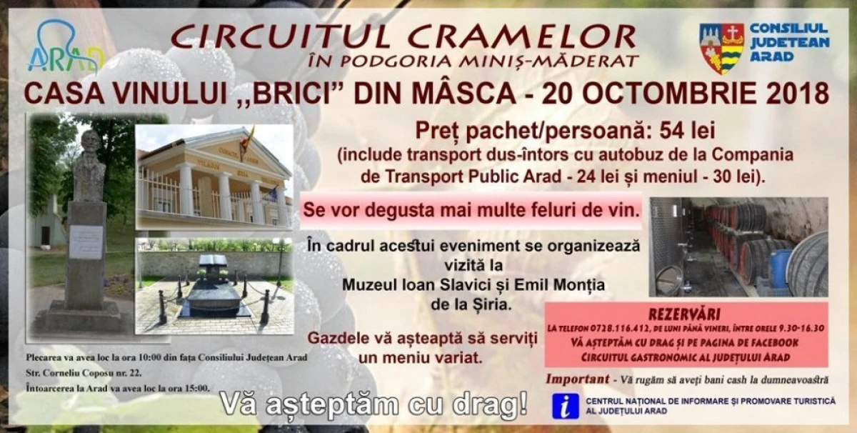 CJA vă invită la „Circuitul Cramelor”, în Podgoria Aradului