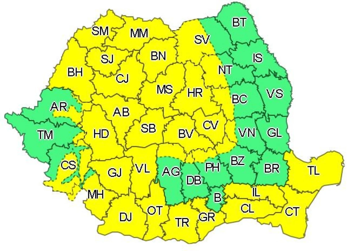 Cod galben de vânt puternic în judeţul Arad, până luni seara