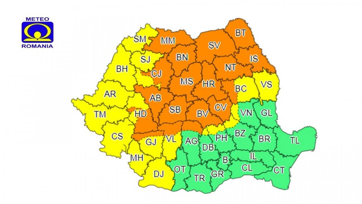 Cod galben de vijelii și ploi torențiale, în județul Arad