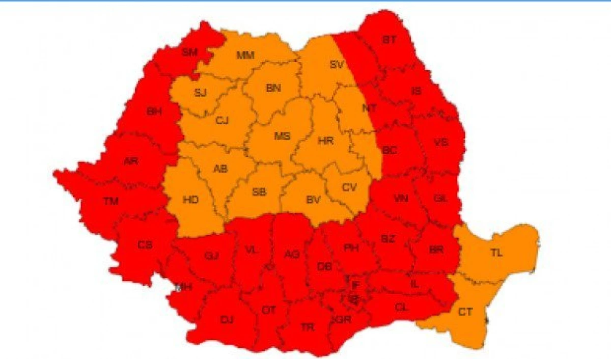 Cod roșu de caniculă în județul Arad