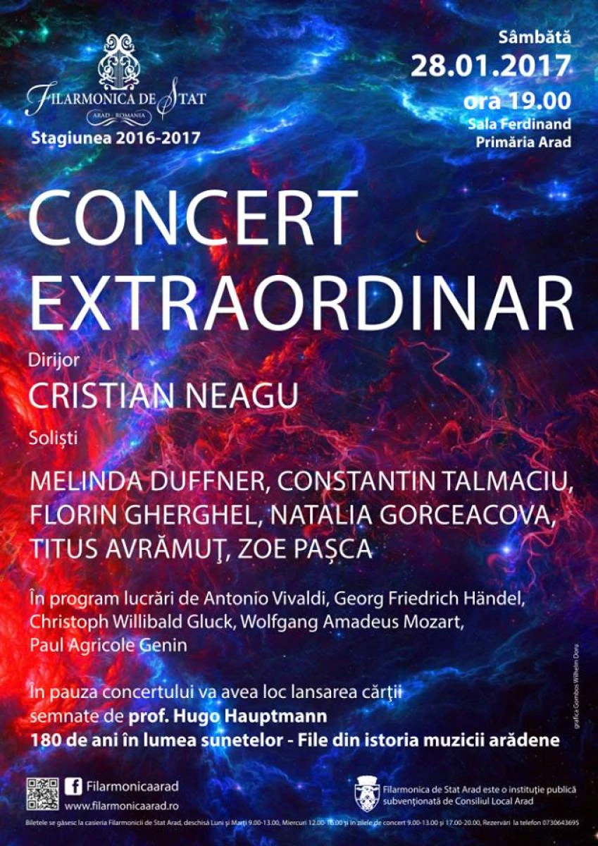 Concert extraordinar și lansare de carte, în sala Ferdinand