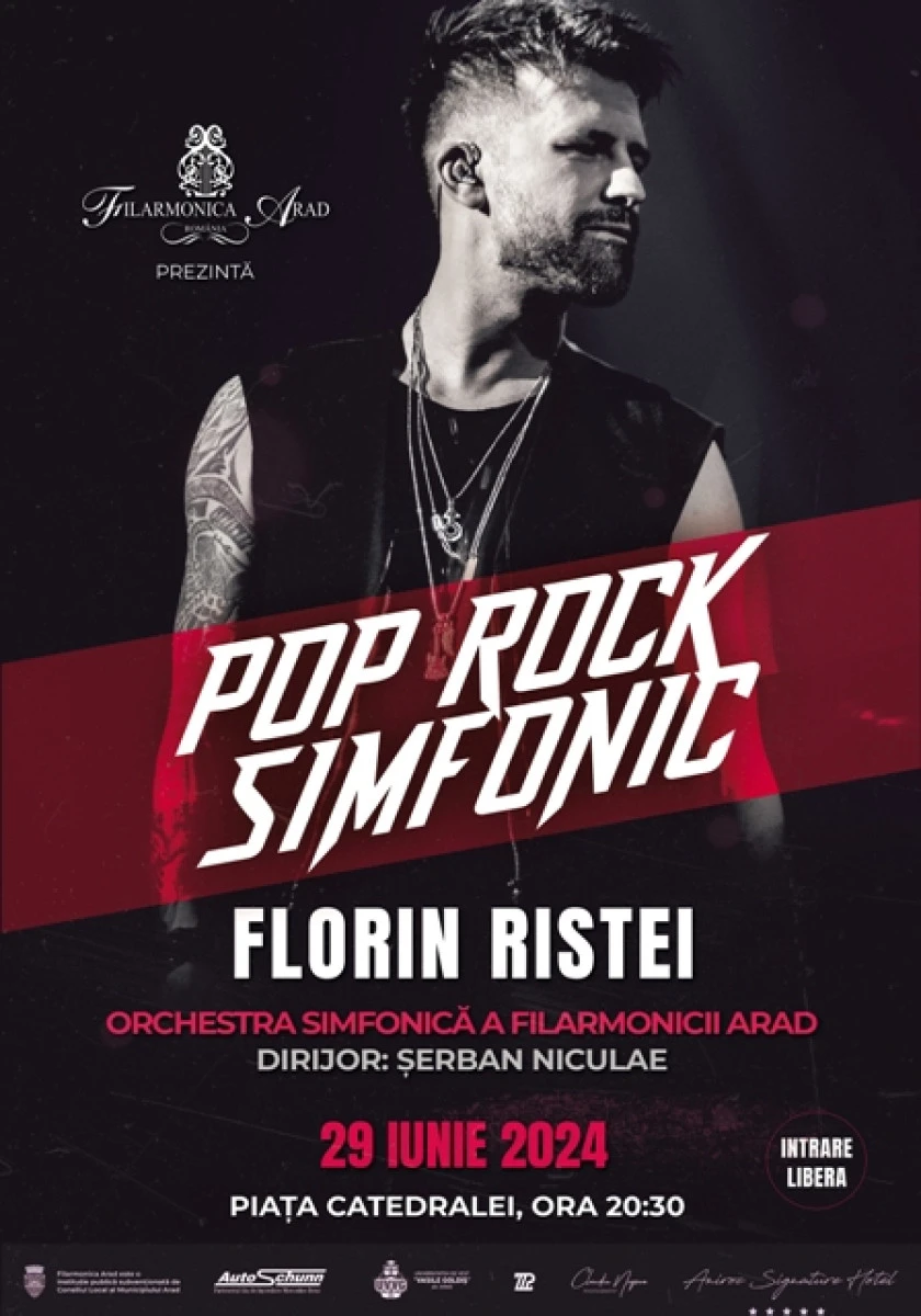 Concert Florin Ristei și orchestra simfonică a Filarmonicii Arad, în Piața Catedralei