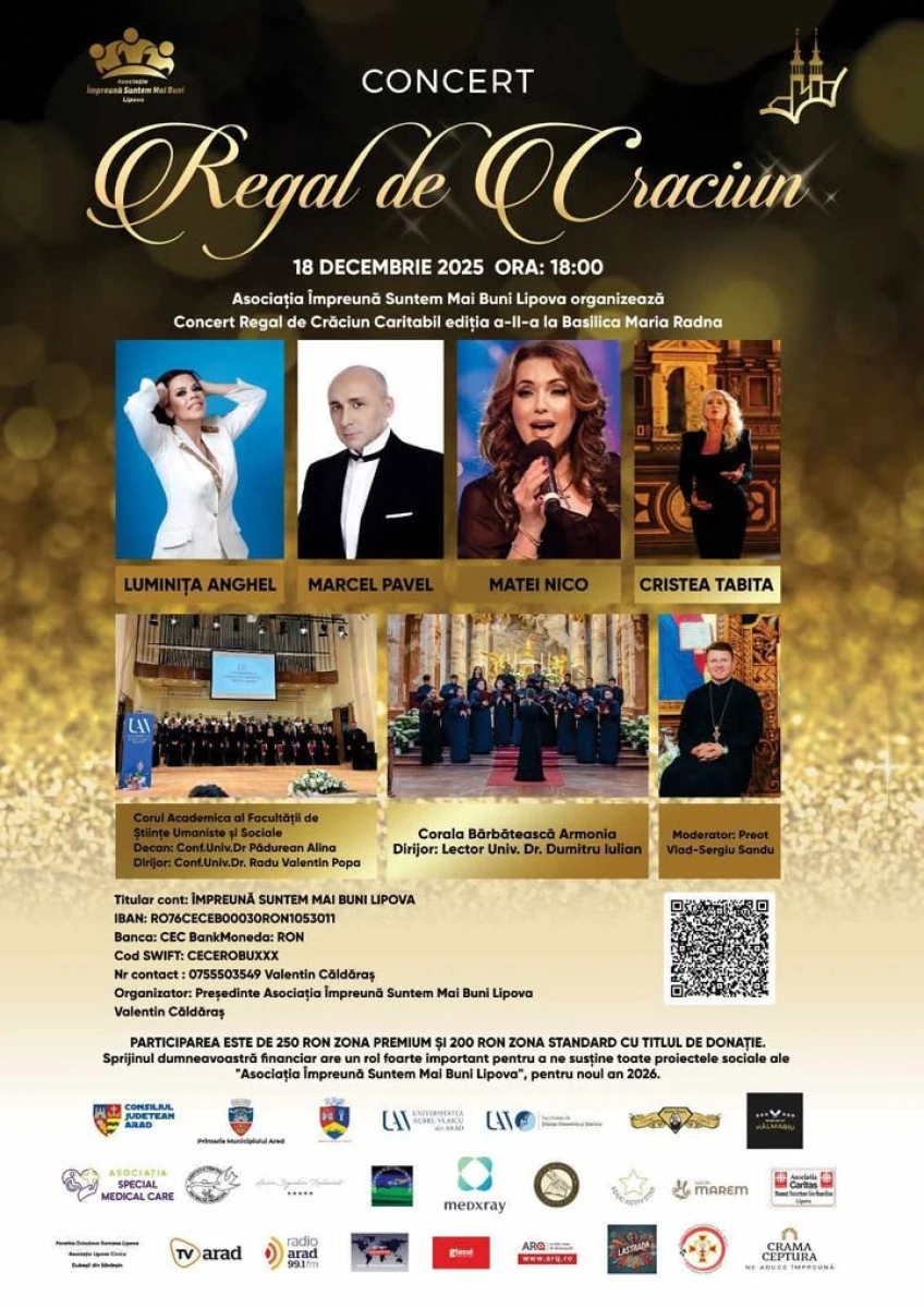 Concert Regal, cu artiști de renume, la Maria Radna