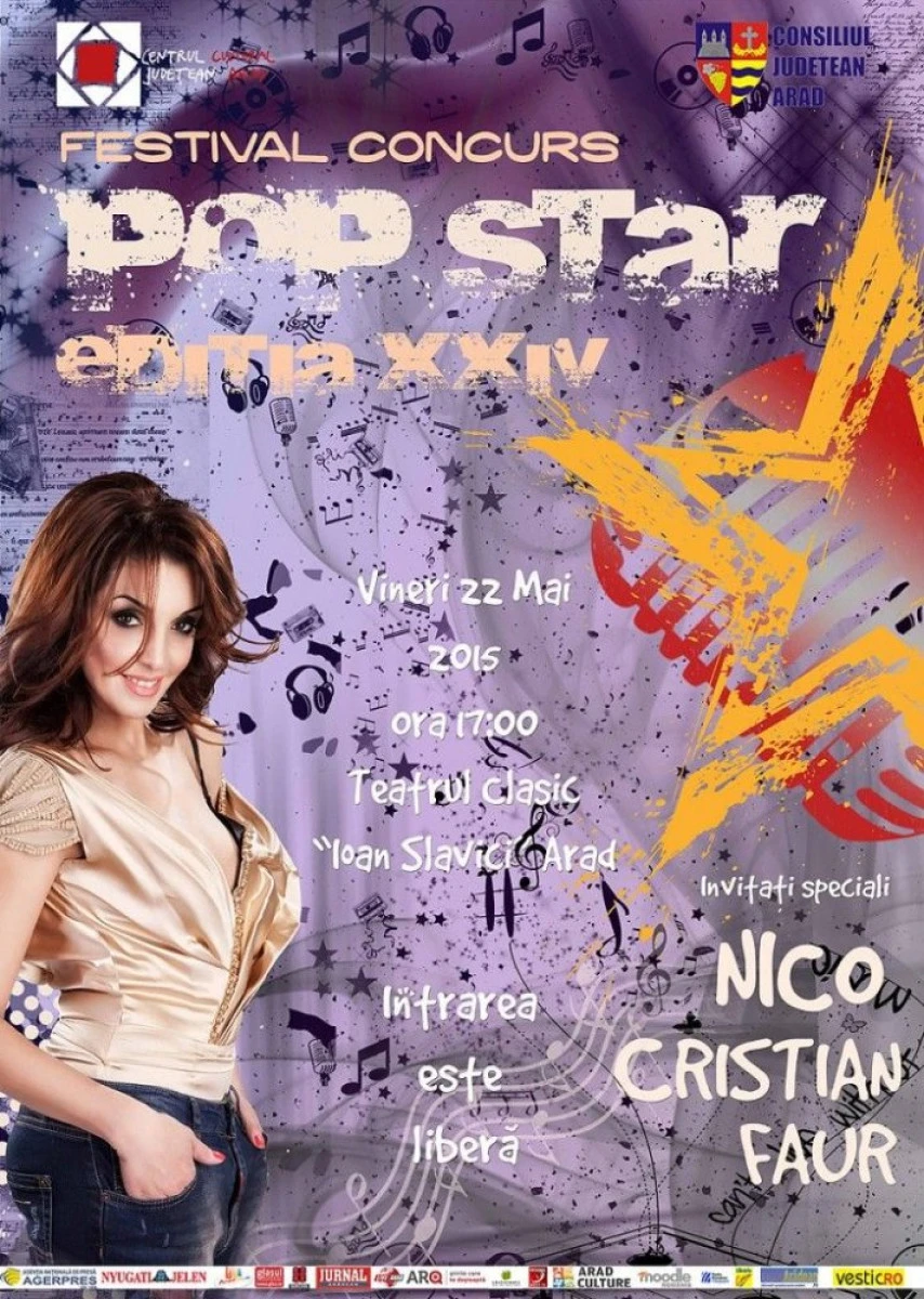 CONCURSUL "POP STAR" DEBUTEAZA LA TEATRUL CLASIC IOAN SLAVICI DIN ARAD
