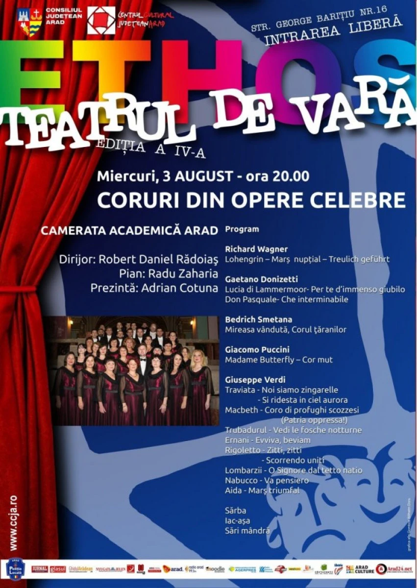 CORURI CELEBRE DIN OPERE, LA TEATRUL DE VARĂ ARAD