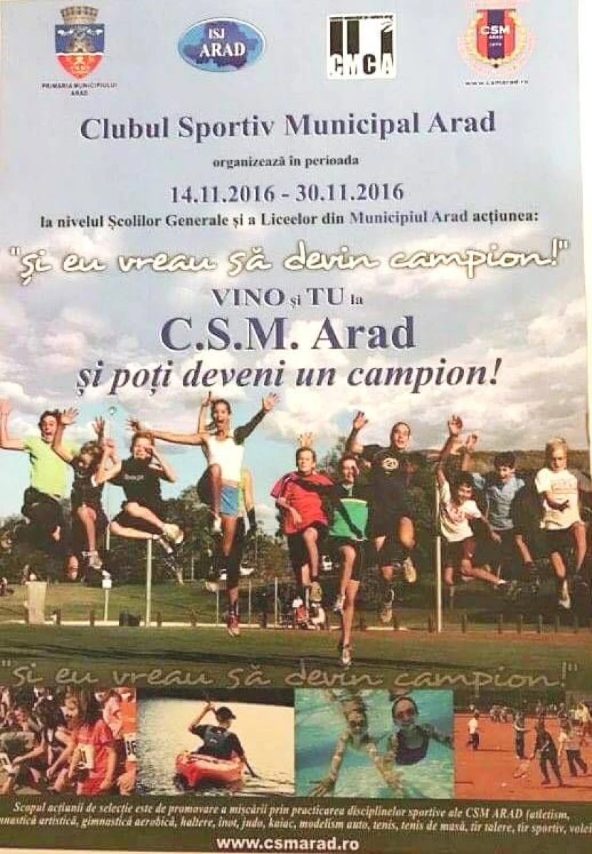 CSM Arad continuă acţiunea “Şi eu vreau să devin campion!”