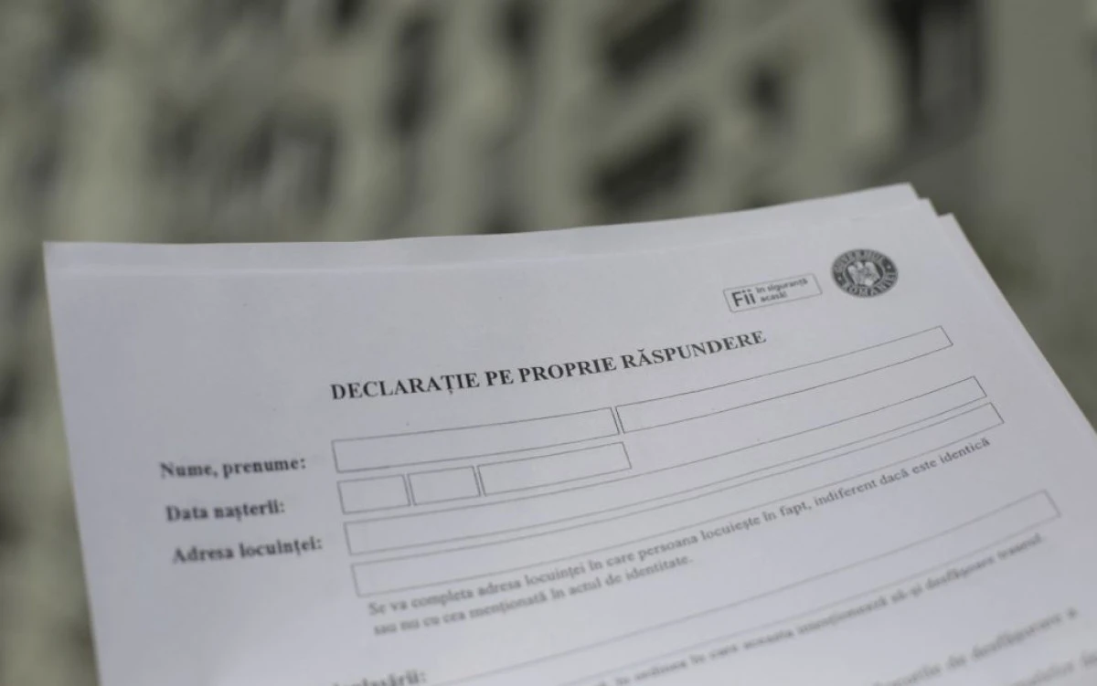 Descarcă modelul de declarație pe propria răspundere pentru deplasarea în afara locuinței în intervalul orar 23.00-05.00