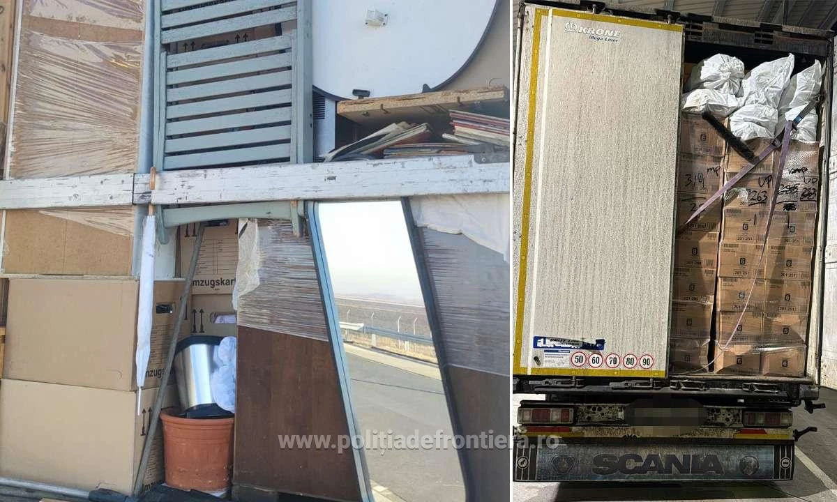 Deşeuri din Germania și Suedia, oprite la Borș II și Nădlac II. Aproximativ 45 de tone de mobilier second-hand și diverse bunuri